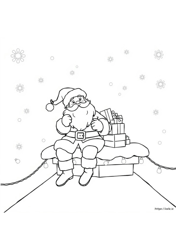Kerstman Printbare Kleurplaat