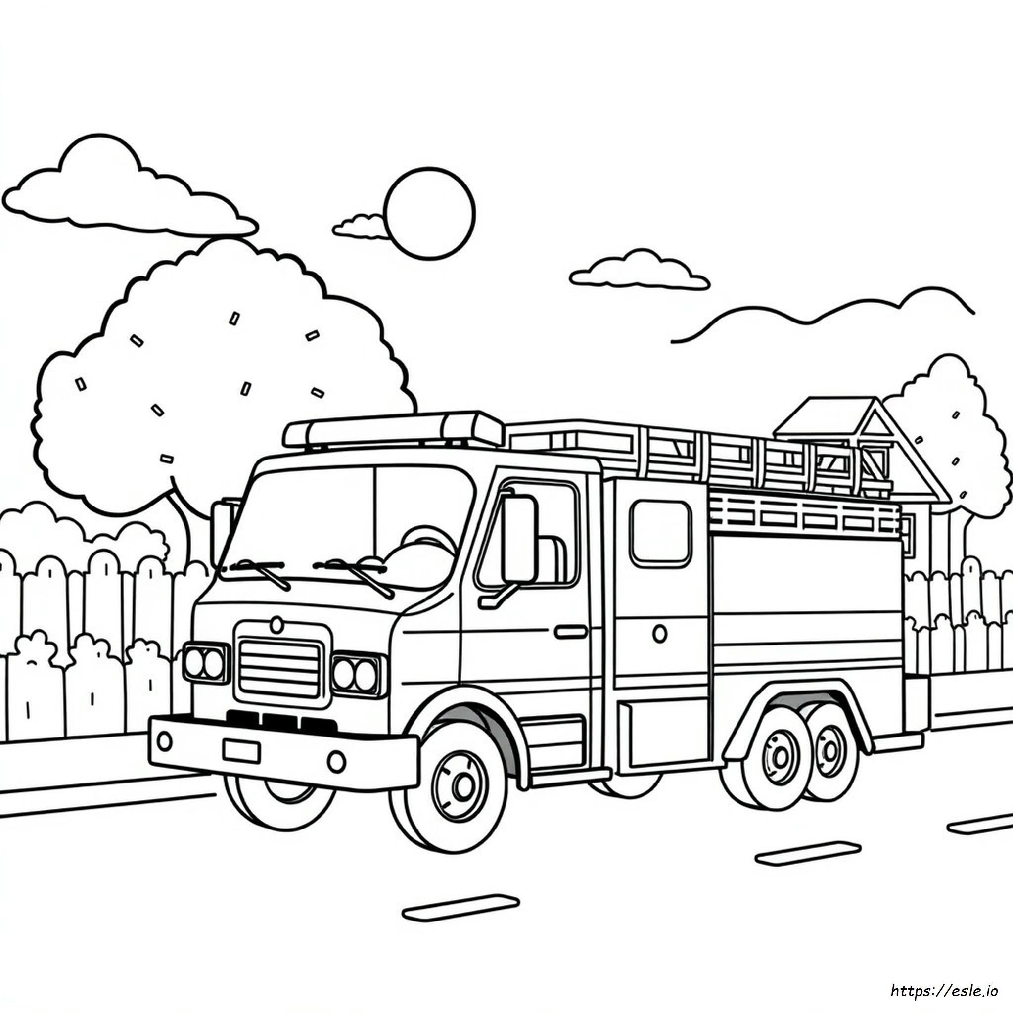 Fire Truck Coloring Page Printable Pdf