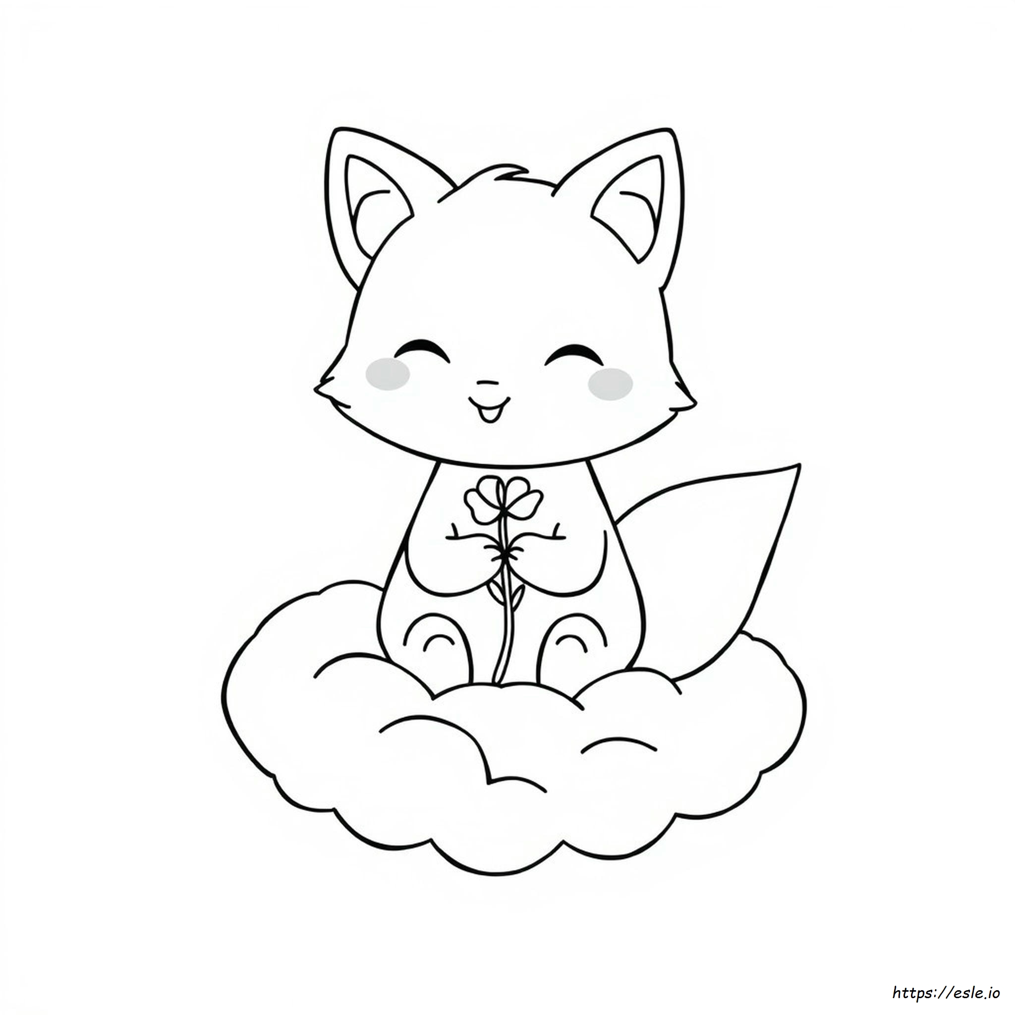 Cute Kawaii Fox Coloring Pages