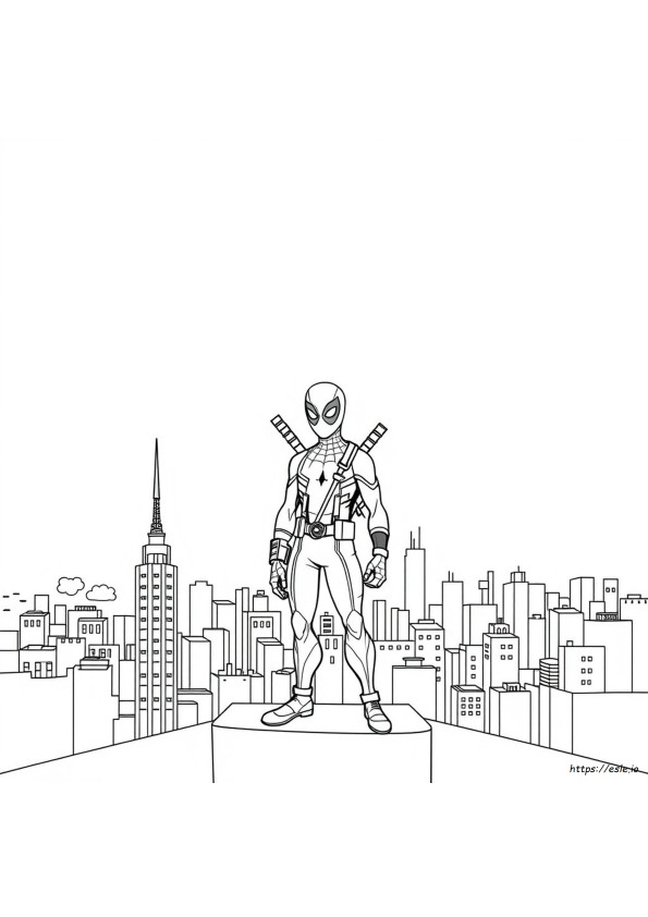 Deadpool And Spiderman Colouring Pages