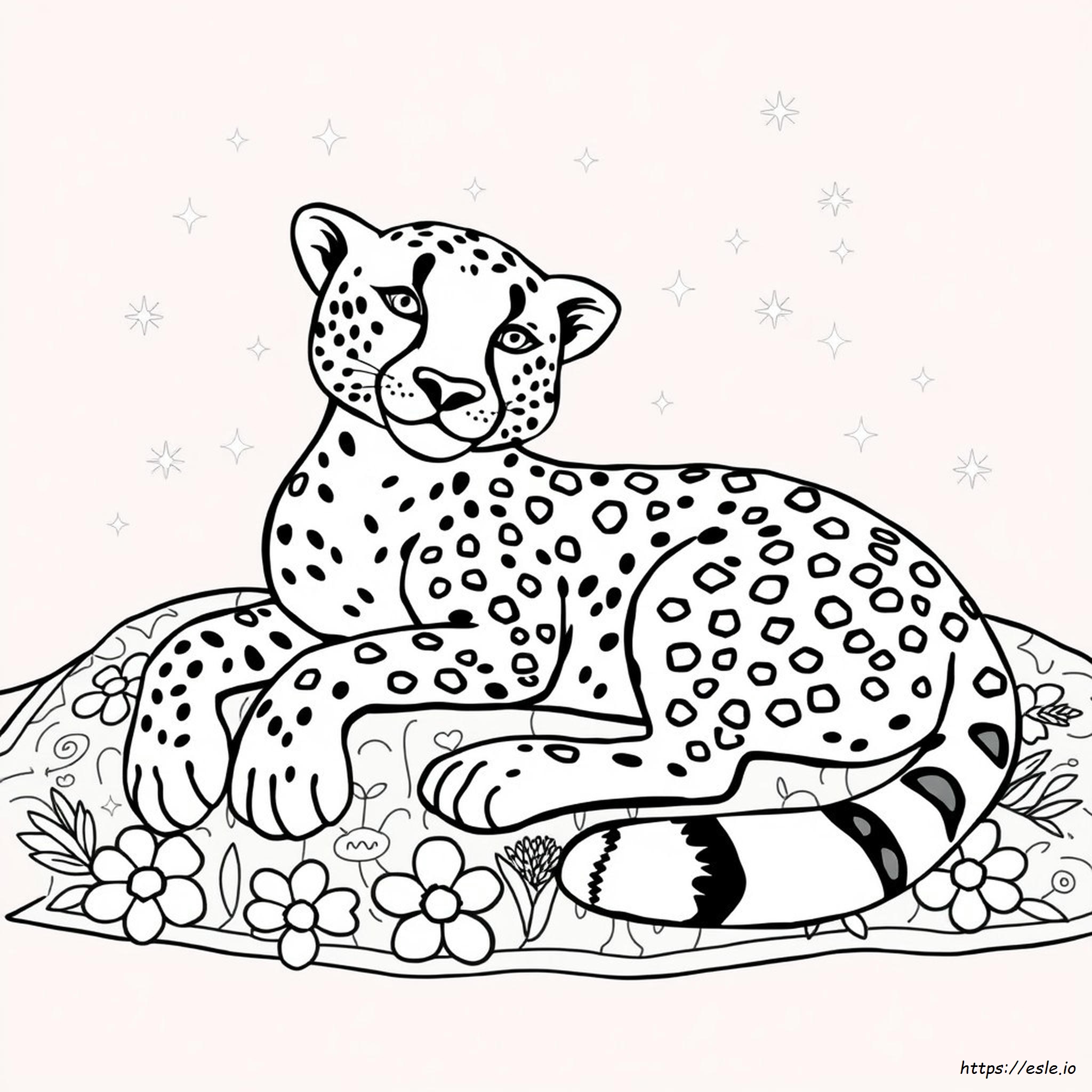 Lisa Frank Cheetah Coloring Page