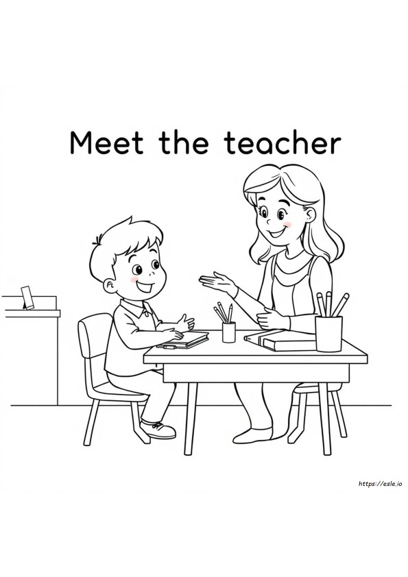 Conoce A La Maestra: Página Para Colorear