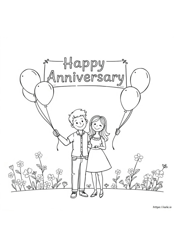 Free Printable Happy Anniversary Coloring Pages