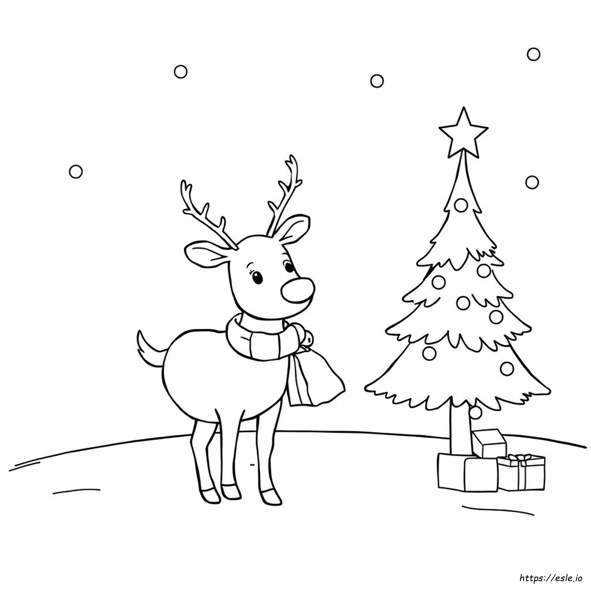 Simple Reindeer Coloring Pages