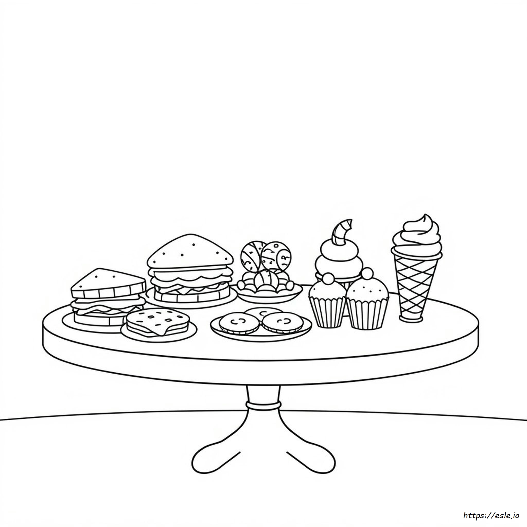 Food And Snacks Coloring Pages