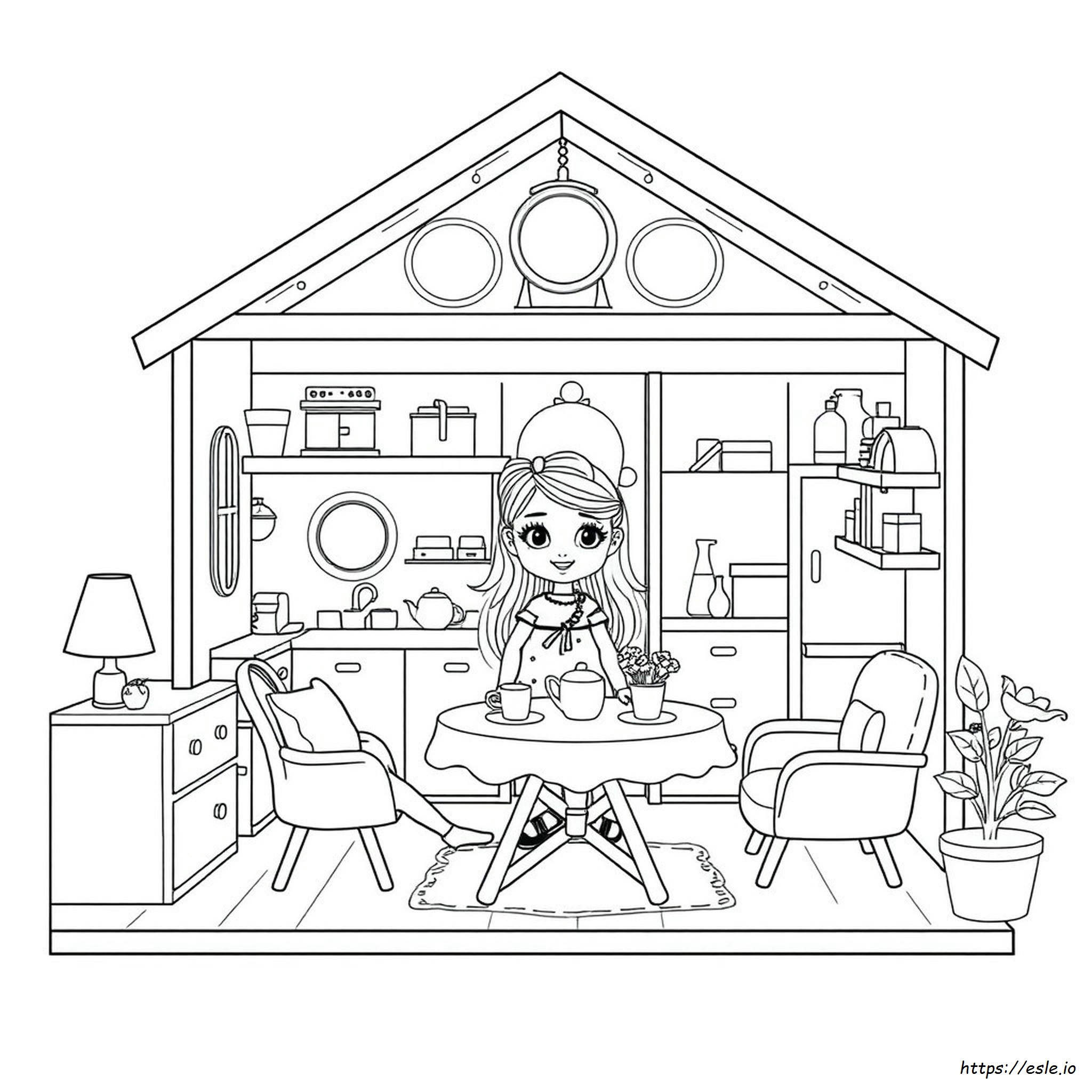 Gambar Mewarnai Rumah Boneka Gabby Koci Domek Gabi Kolorowanka