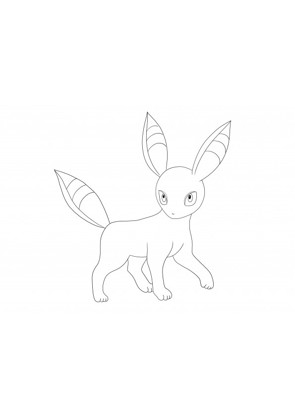 Umbreon from Pokémon easy to print and color for kids of all ages