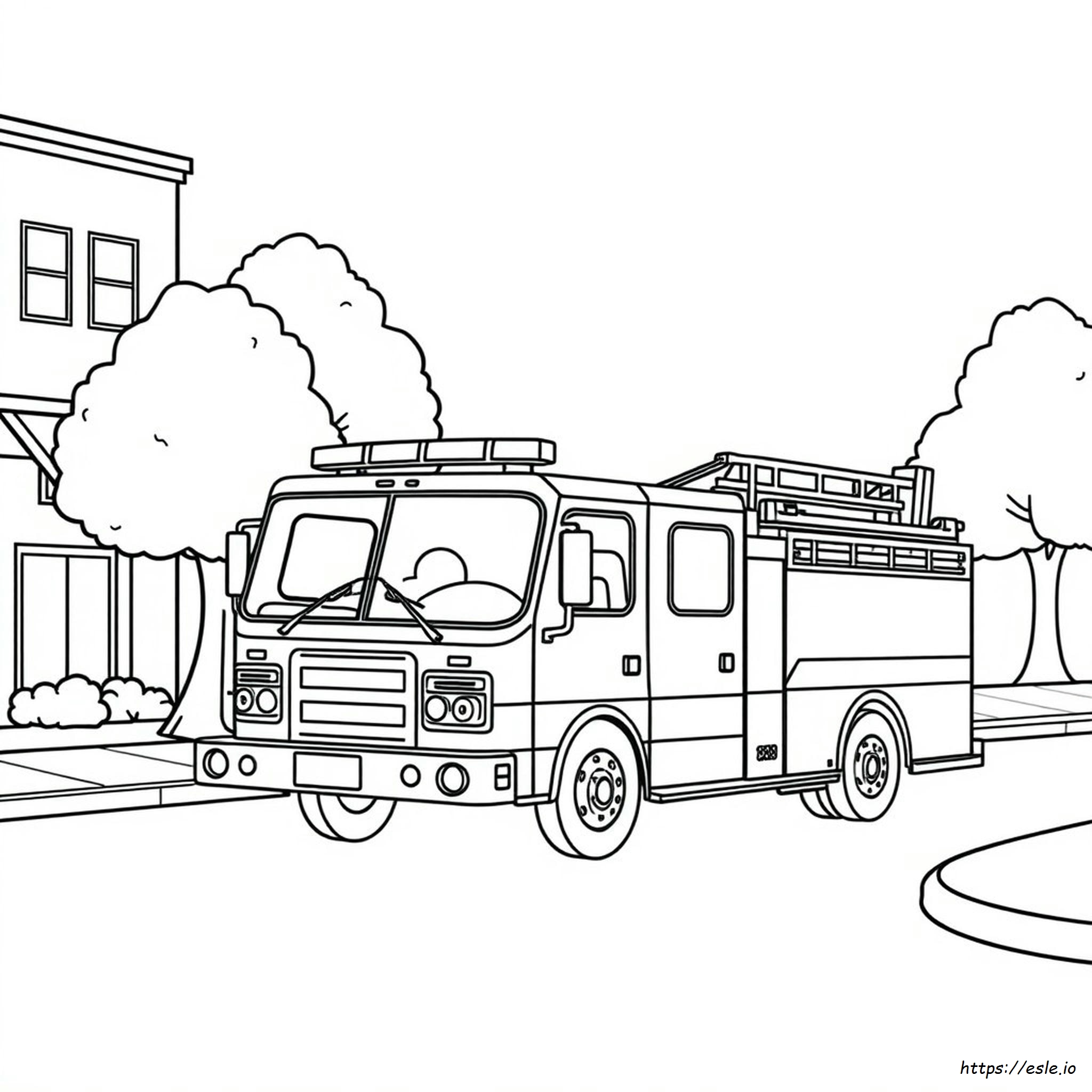 Dibujo Para Colorear De Camión De Bomberos