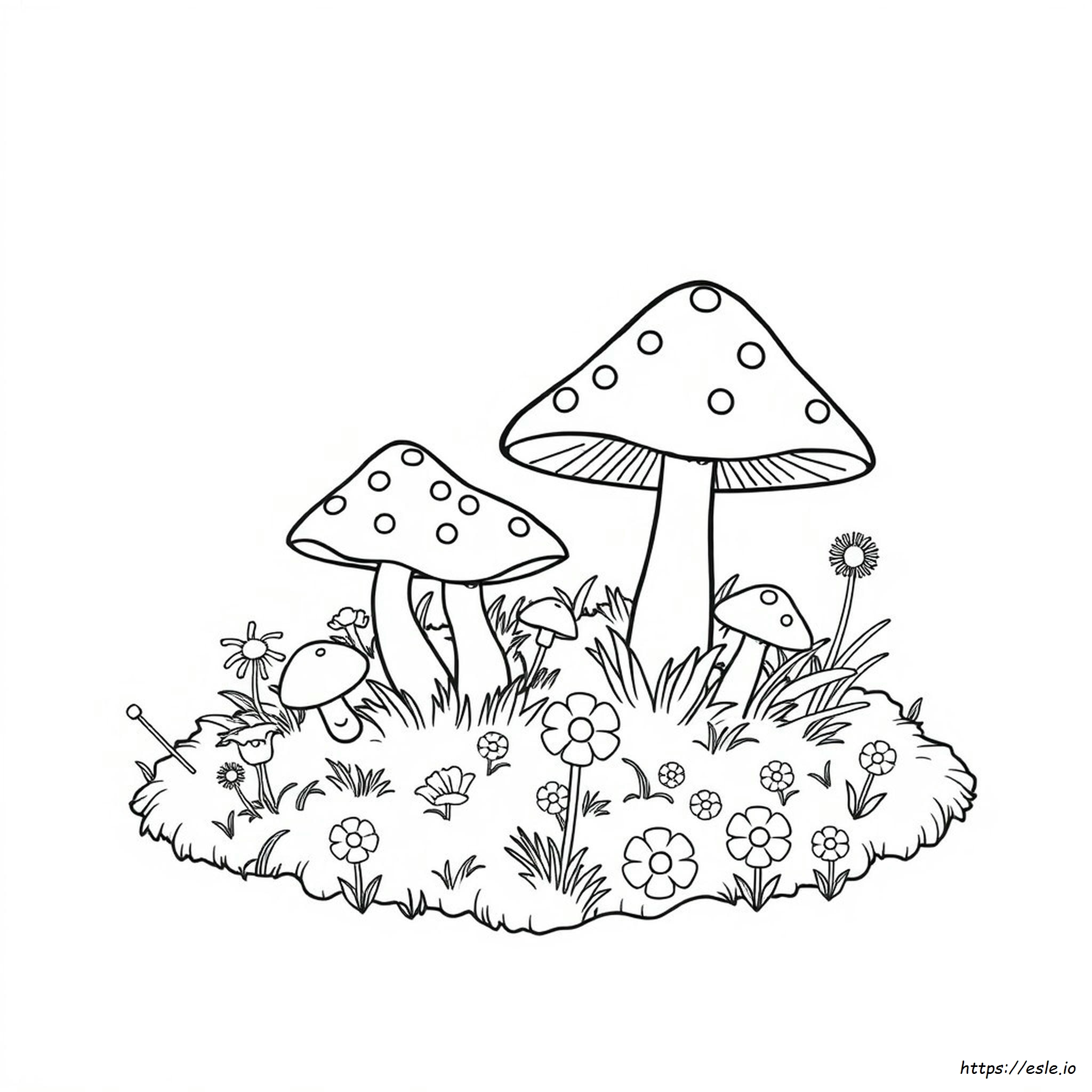 Mushroom Colouring Page