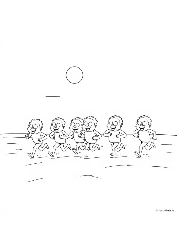 Seis Boomers Brancos Para Colorir