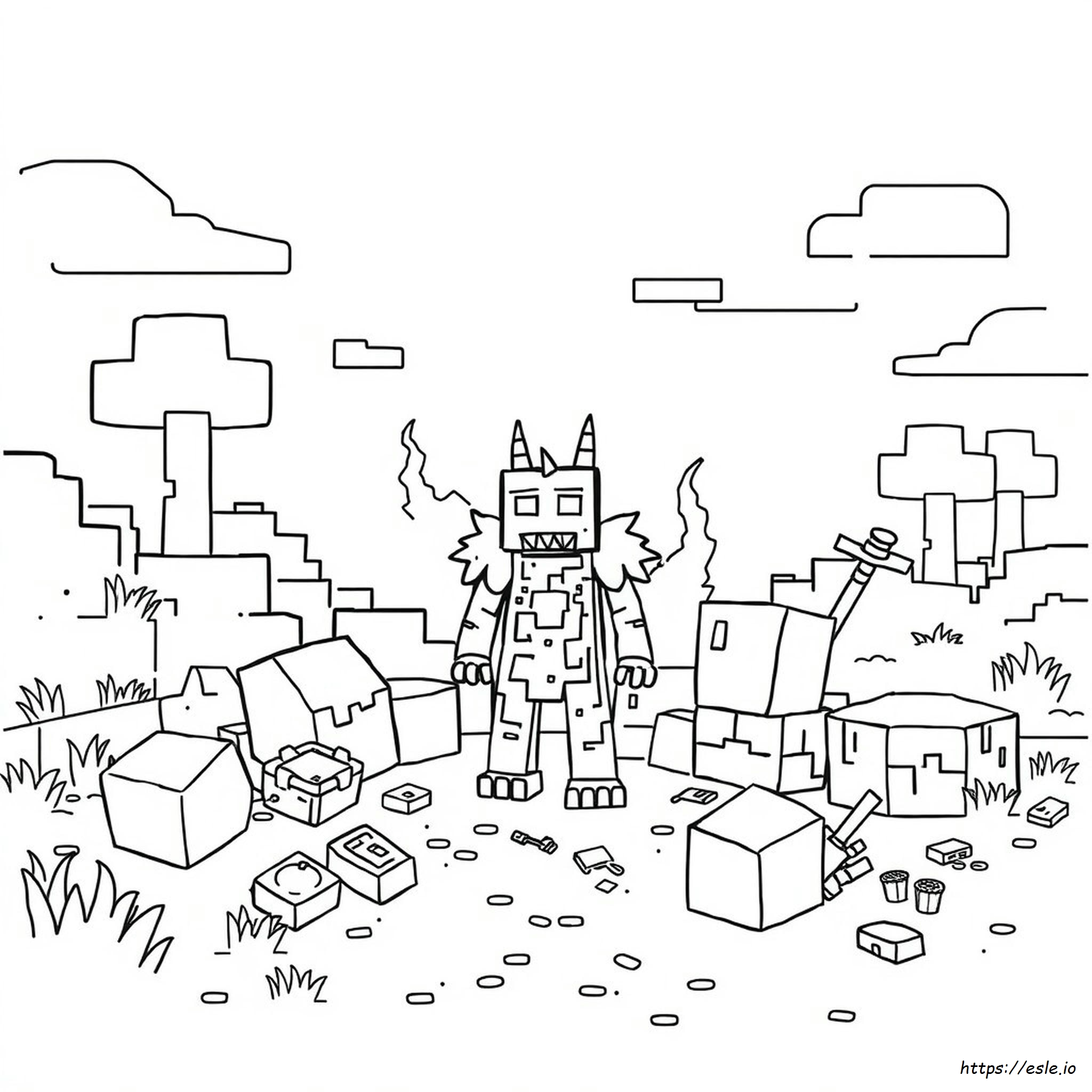 Herobrine Minecraft Coloring Pages