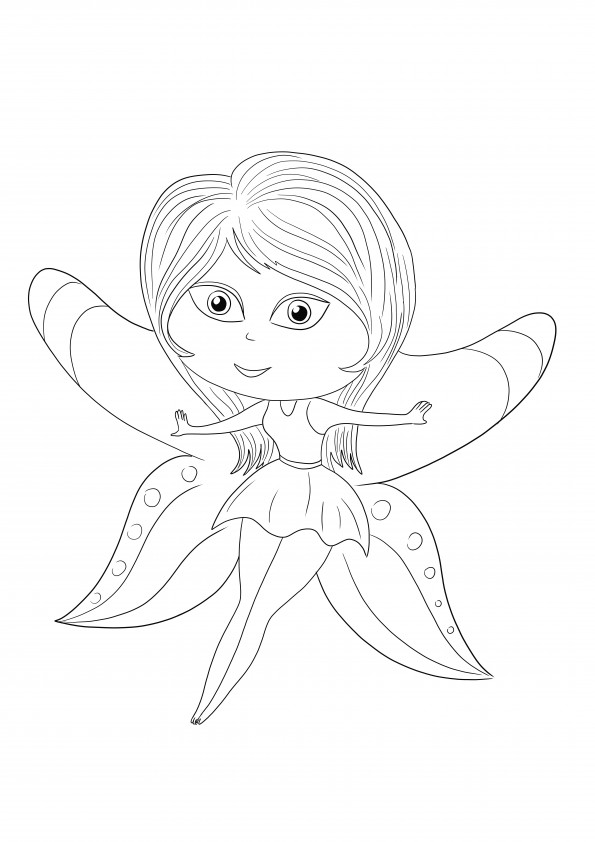 Here is our happy fairy ready to be downloaded and colored easily