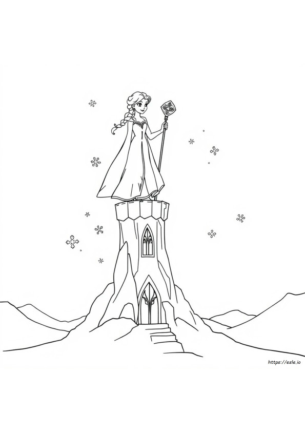 Elsa Ice Castle Coloring Page