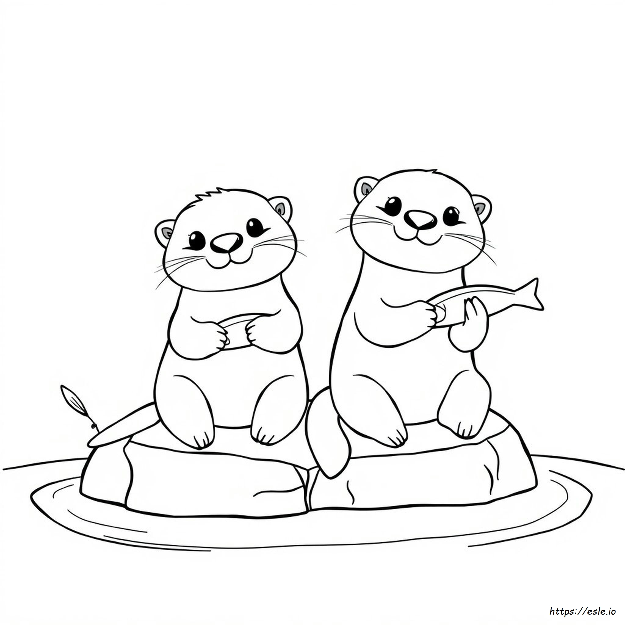 Printable Cute Otter Coloring Pages