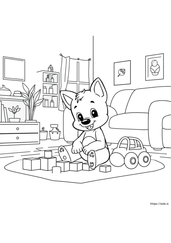Simple Bluey Coloring Page