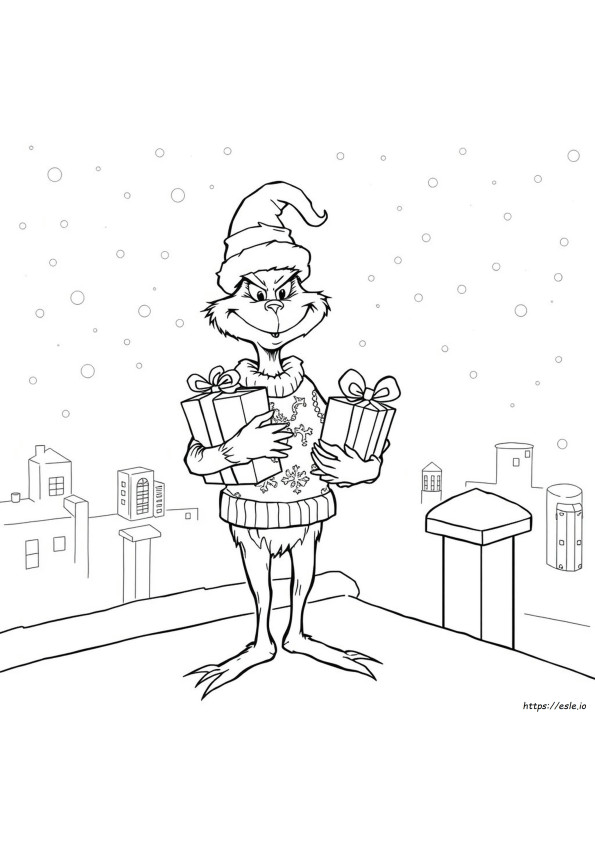 Preppy Grinch Coloring Pages