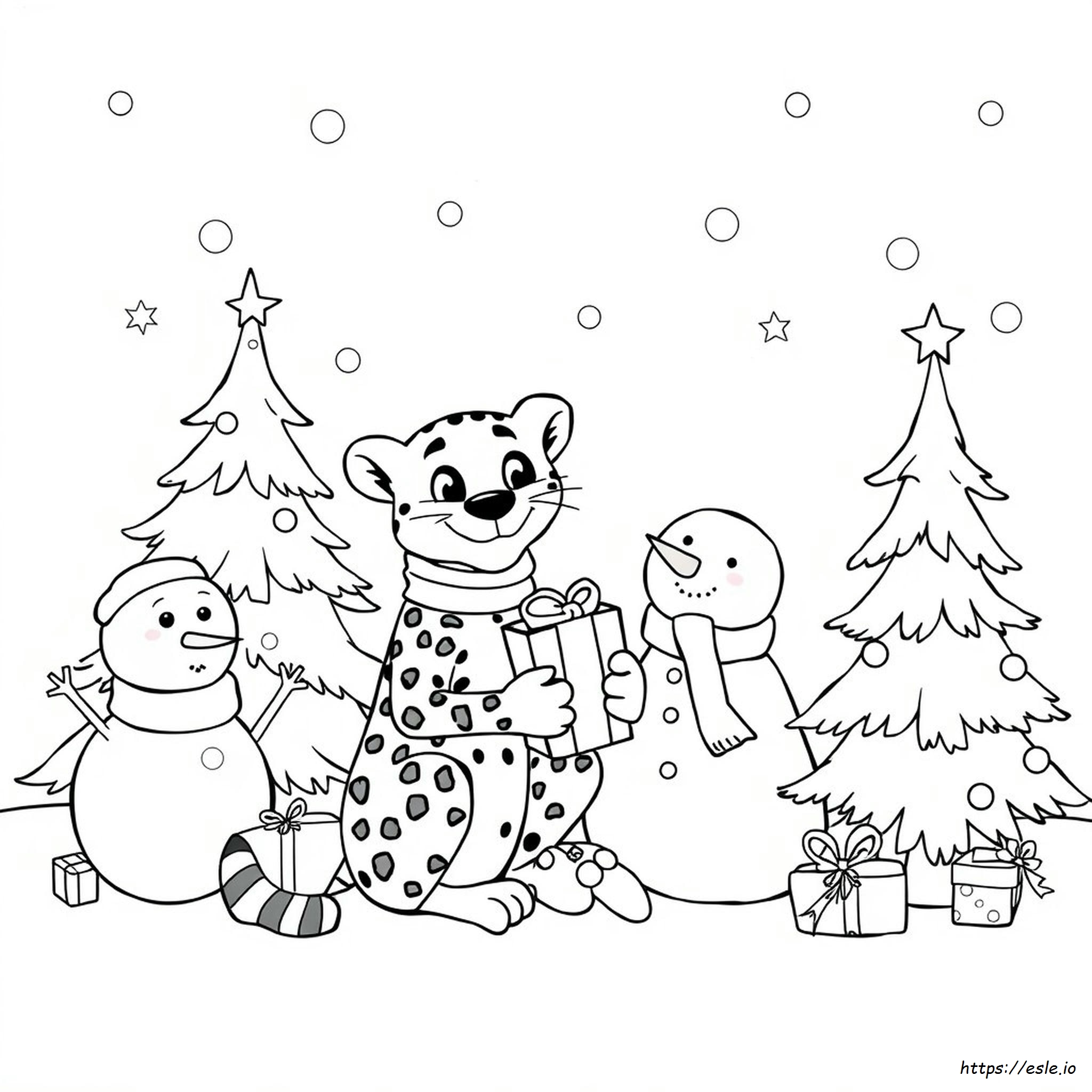 Weihnachts Gepard Ausmalbilder