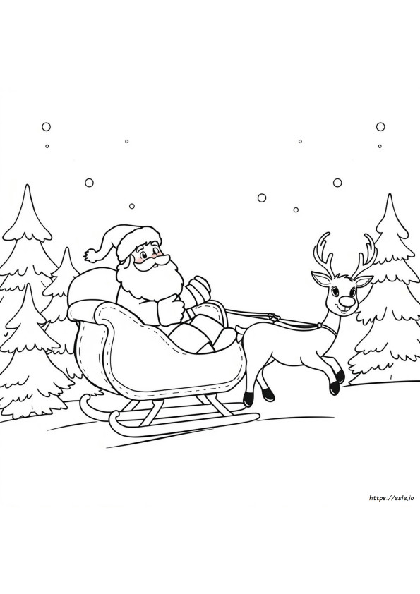 Santa And Rudolph Coloring Pages