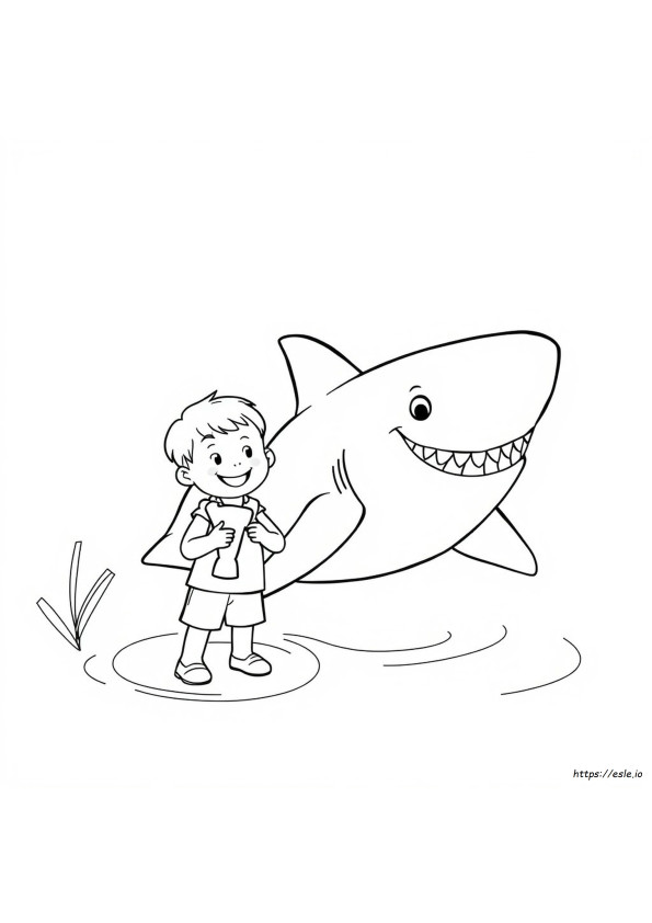 子供向けサメの塗り絵 無料