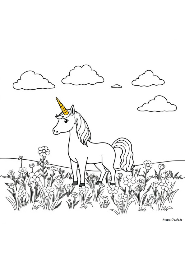 U Is For Unicorn Coloring Page