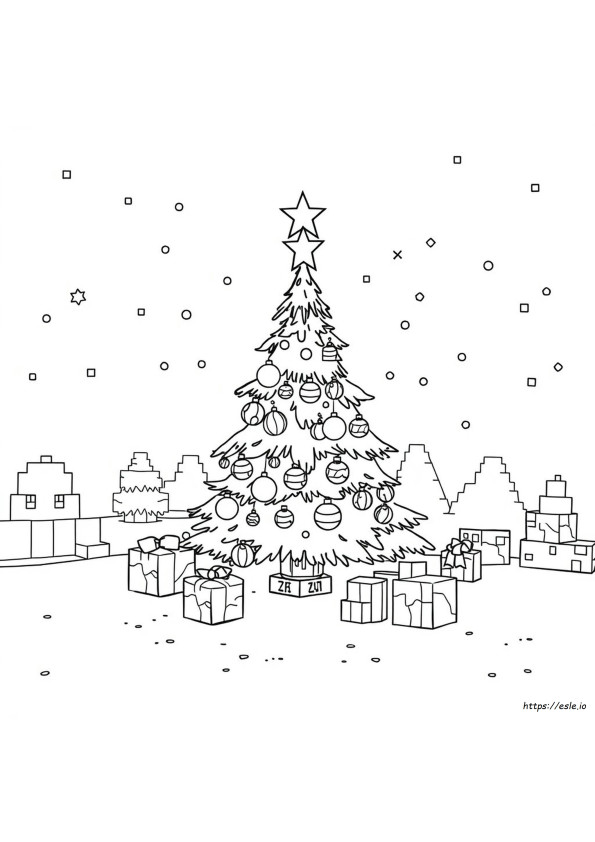 Christmas Minecraft Colouring