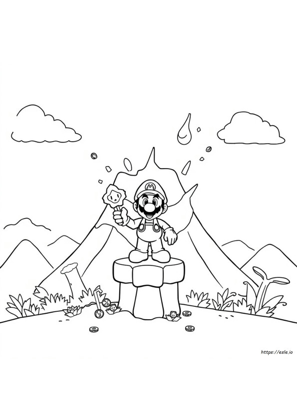Coloring Page Super Mario Rajz