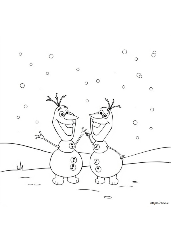 Olaf Ve Elsa Boyama Sayfaları