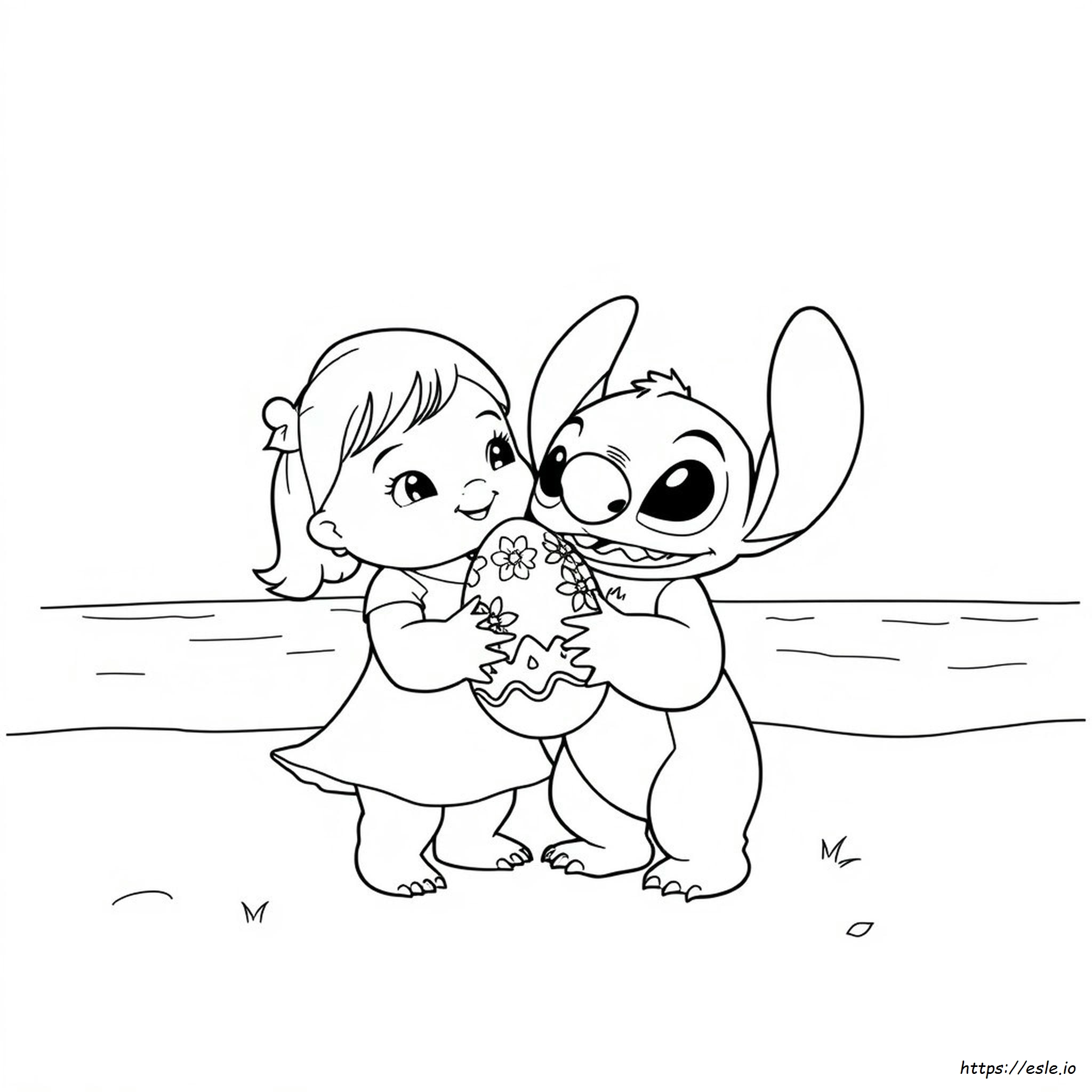 Lilo And Stitch Easter Coloring Pages