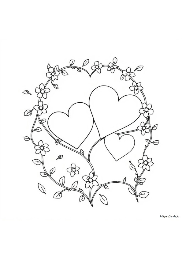 Free Coloring Pages Hearts And Flowers