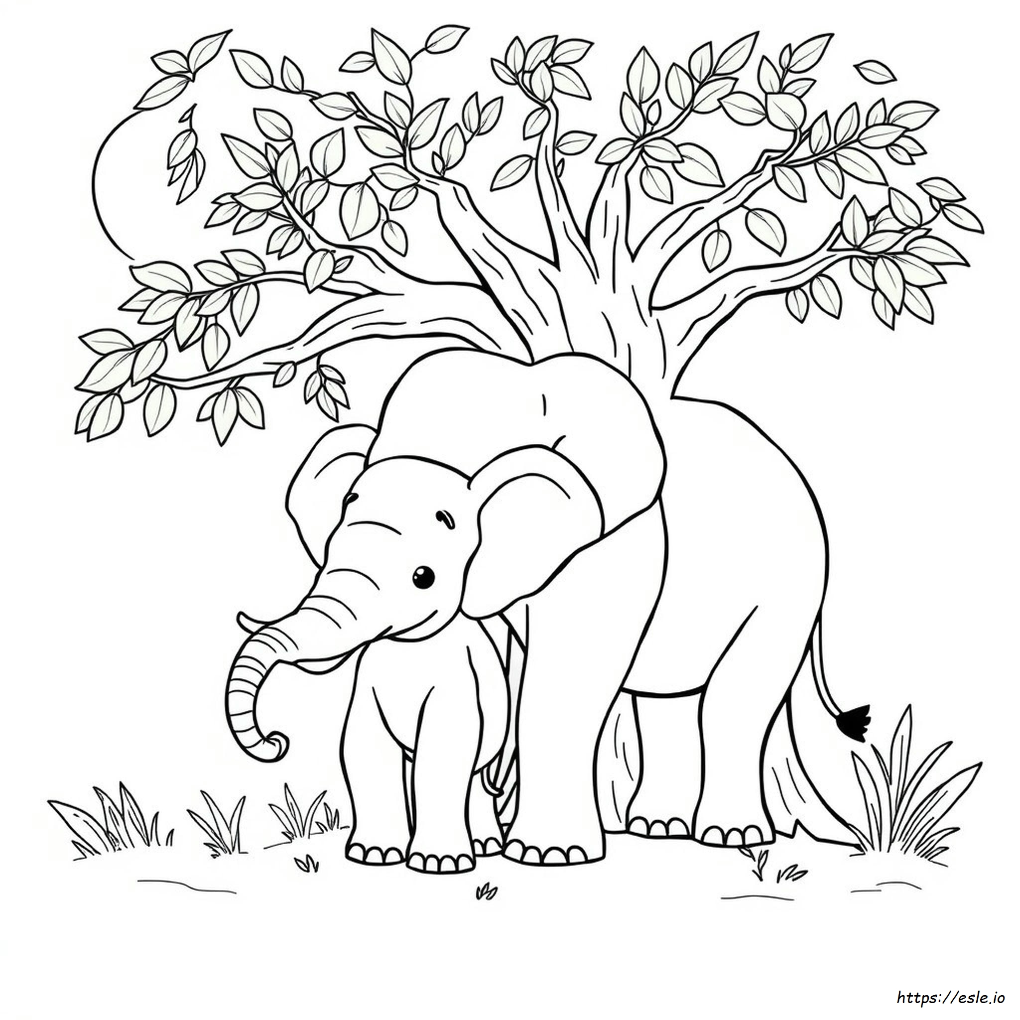 Elefante Con E Para Colorear