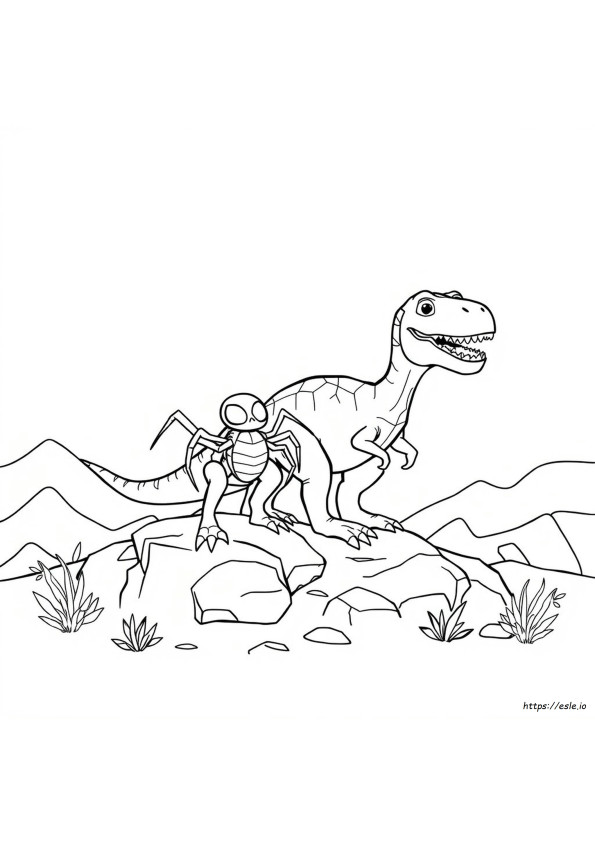 Spidey Dino Värityskuva
