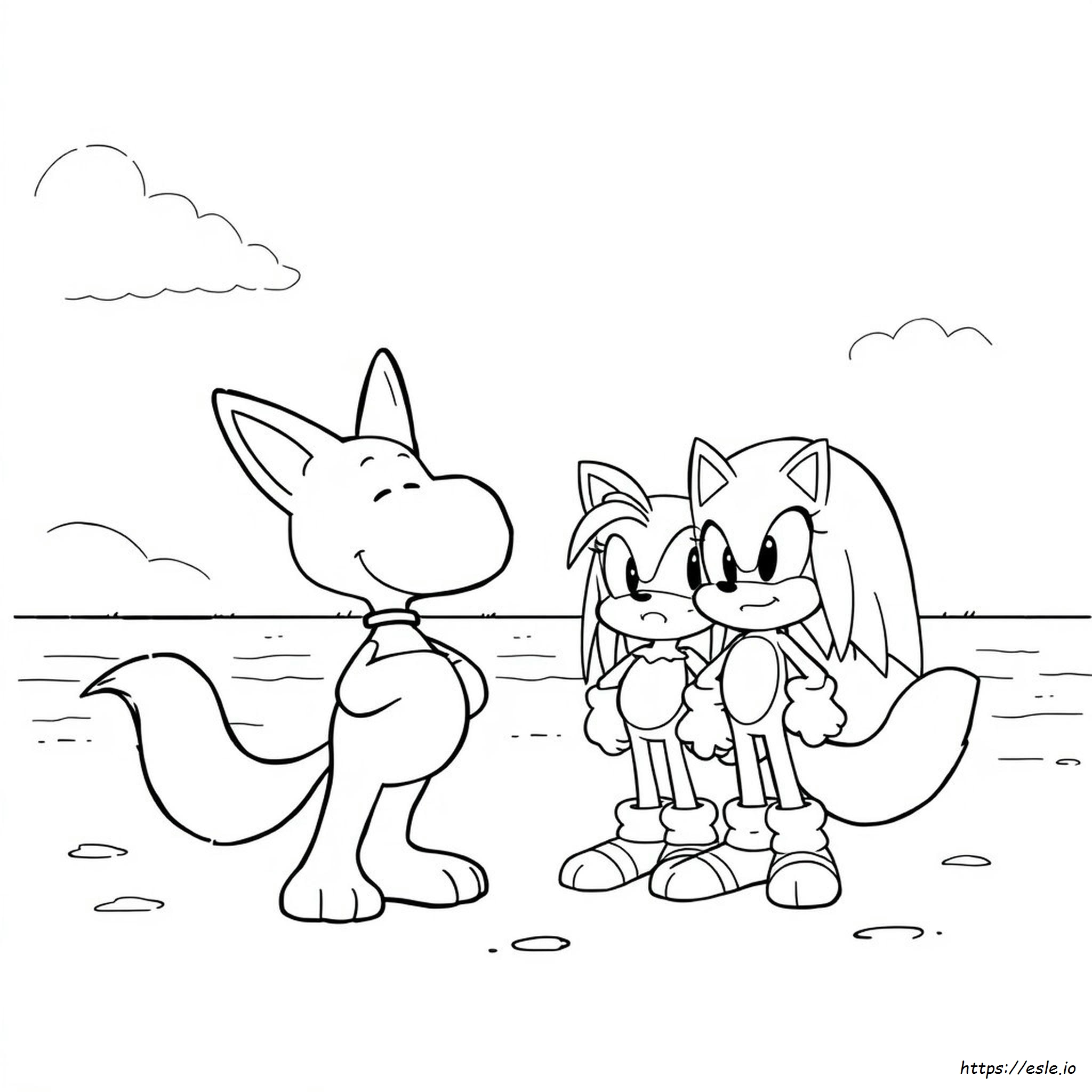 Tails Knuckles Sonic Coloring Pages Movie