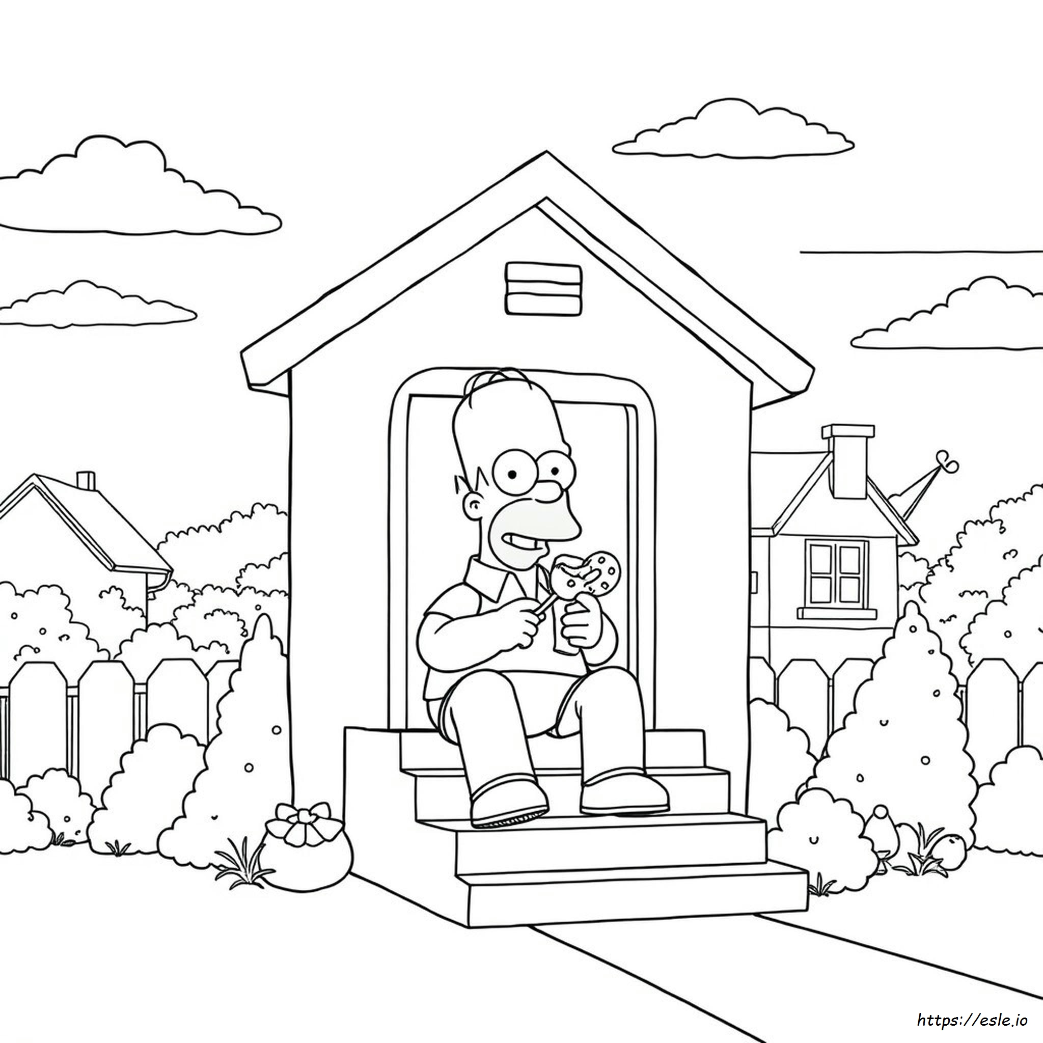 Homer Simpson Colouring Page