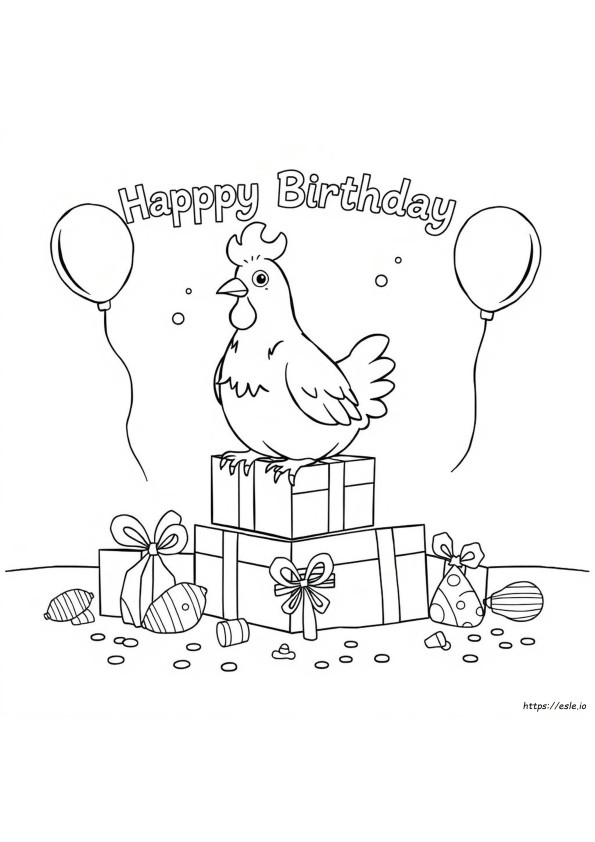 Happy Birthday Coloring Pages Chicken