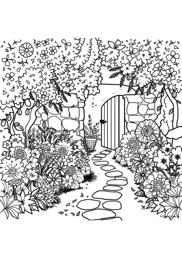 Secret Garden Coloring Pages Finished