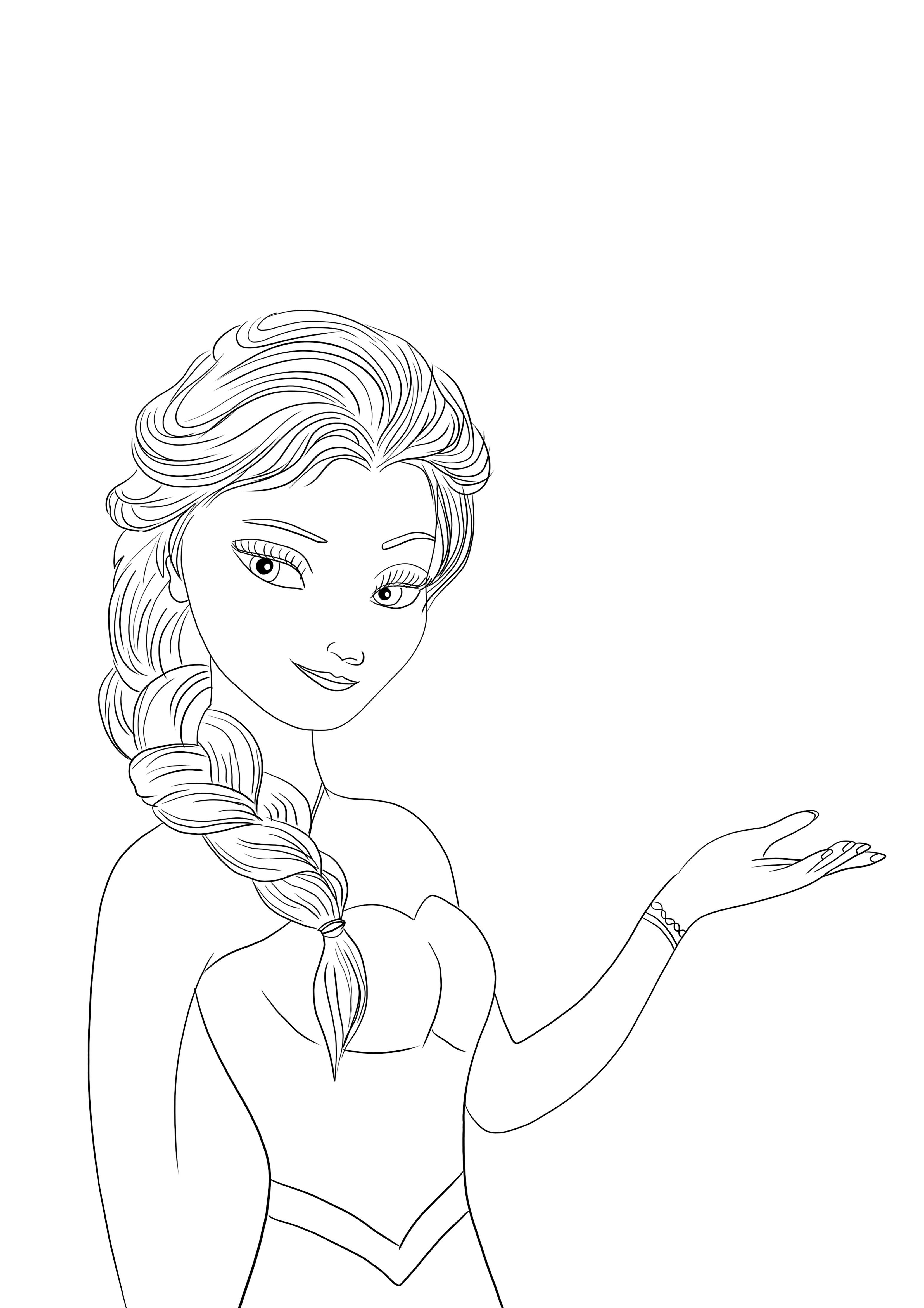 Piękna Piękna Elsa z filmu Kraina Lodu do pobrania za darmo i łatwa do pokolorowania z filmu Kraina Lodu do pobrania za darmo i łatwa do pokolorowania
