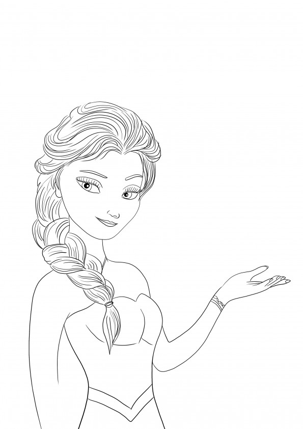 Belle belle Elsa du film Frozen téléchargeable gratuitement et facile à colorier du film Frozen téléchargeable gratuitement et facile à colorier