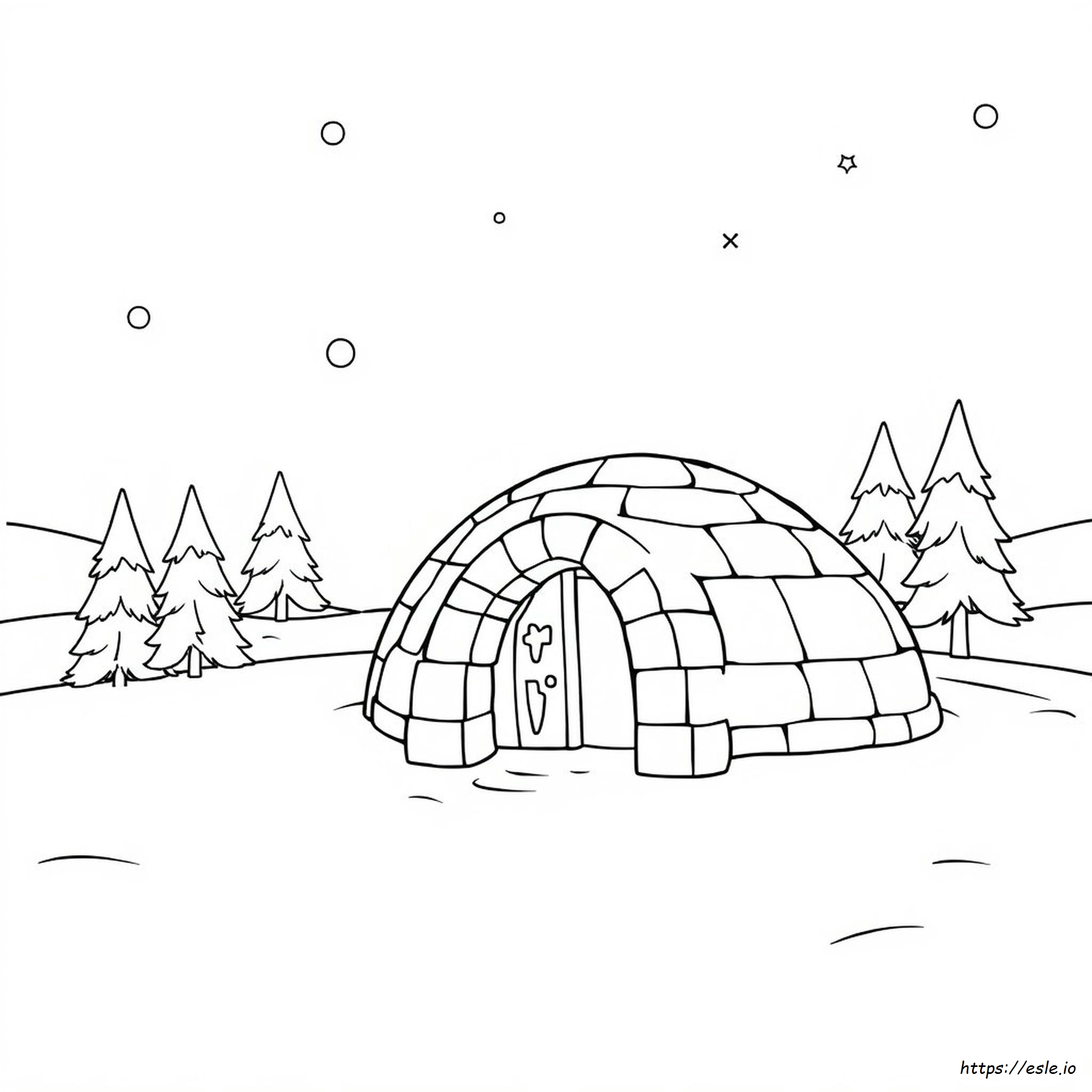 Coloring Page Of An Igloo