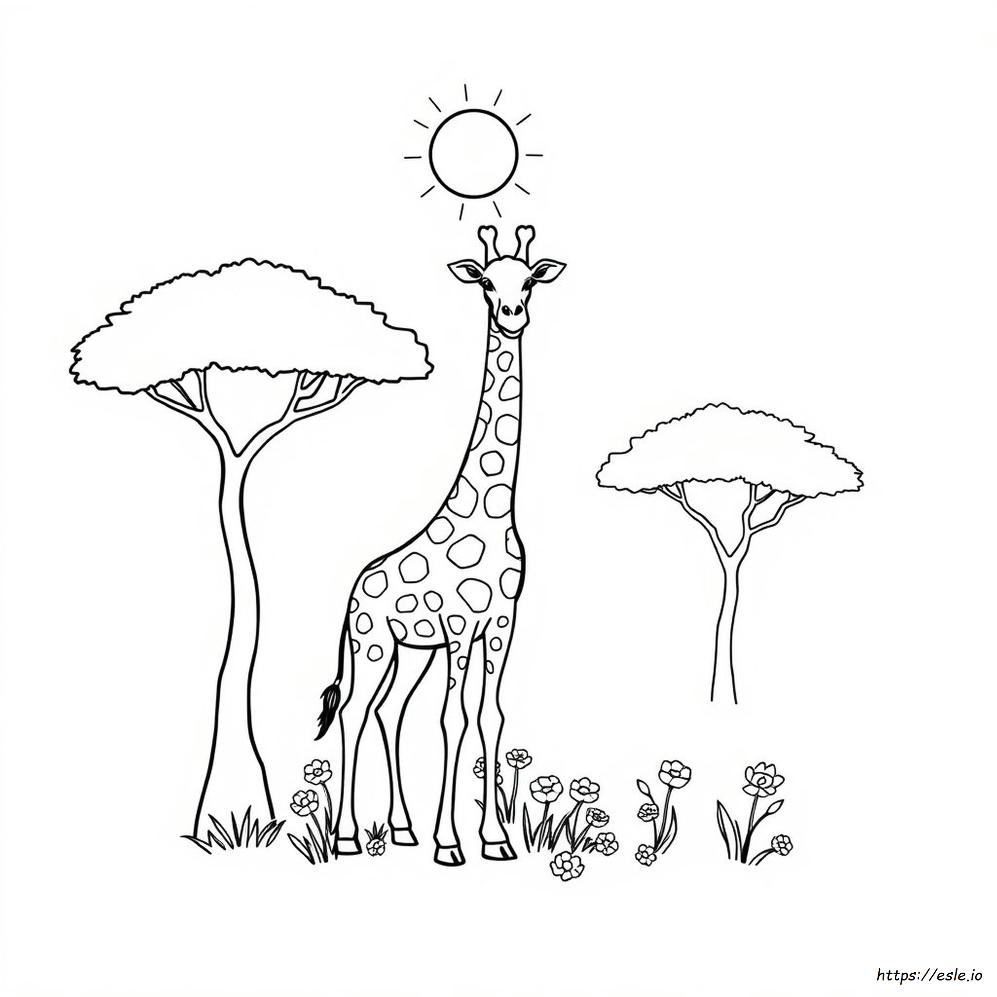 Ausdruckbare Giraffen-Malvorlagen