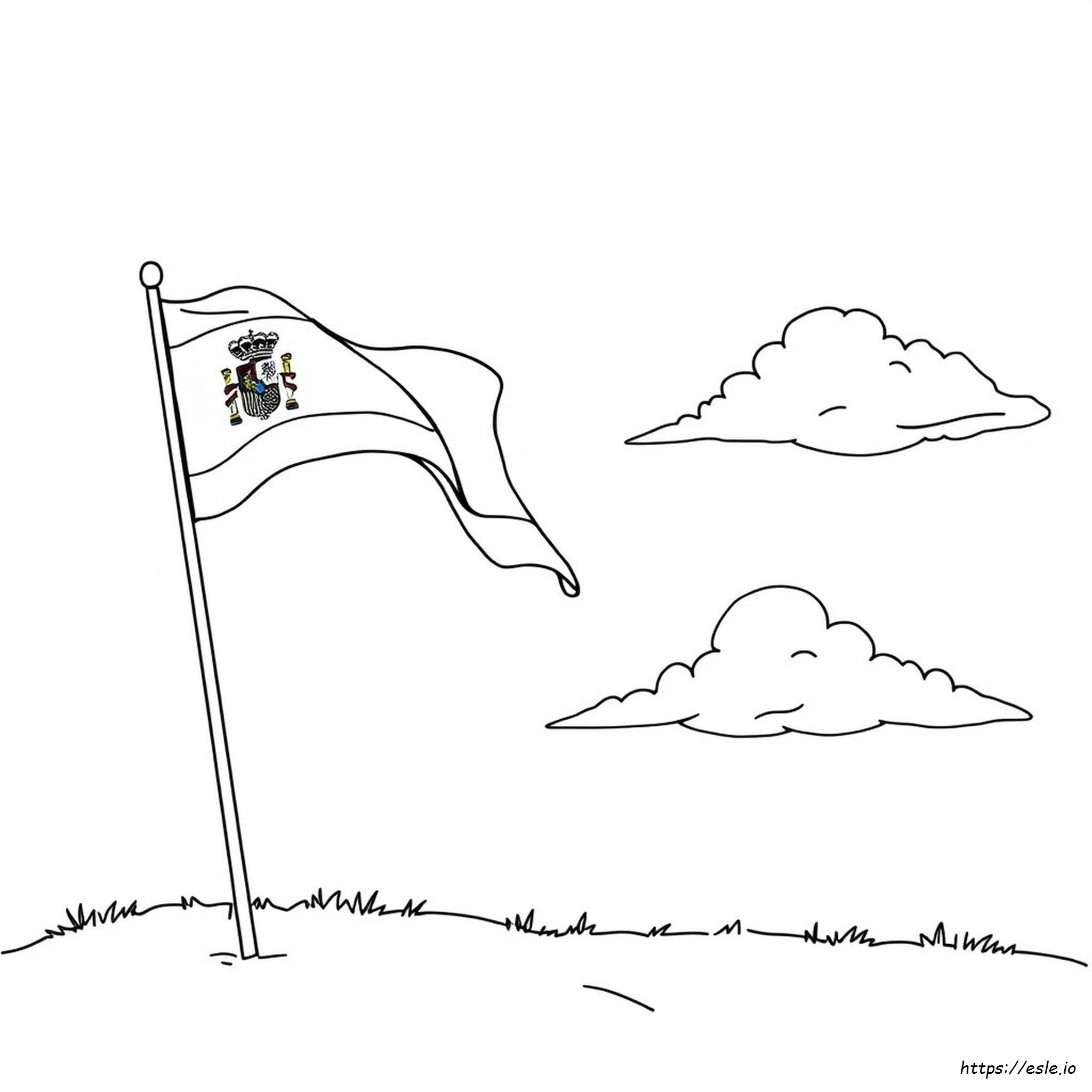 Printable Spain Flag Coloring Page