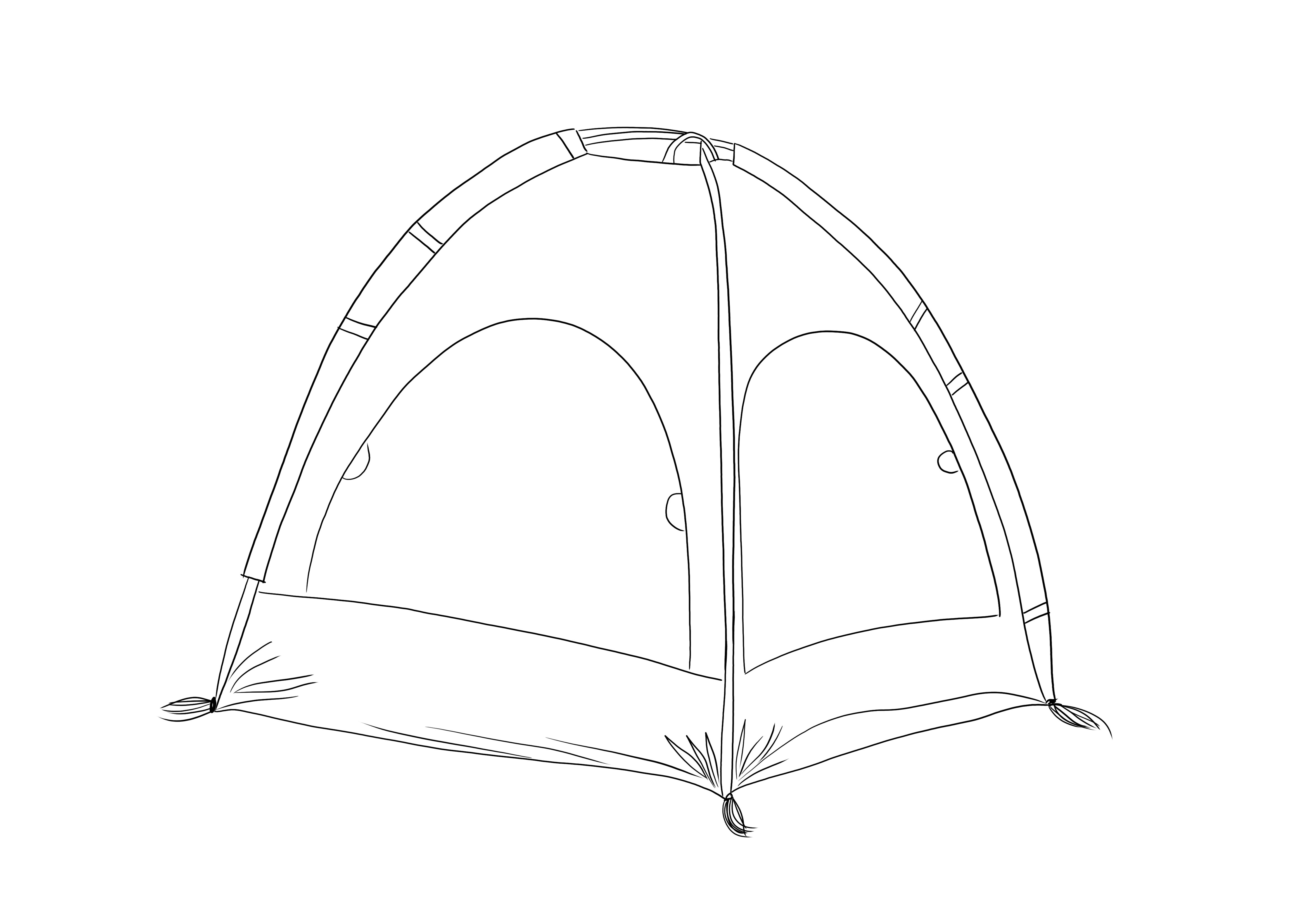 Campingzelt kostenlos ausdruckbar zum Drucken oder Speichern für späteres Bild