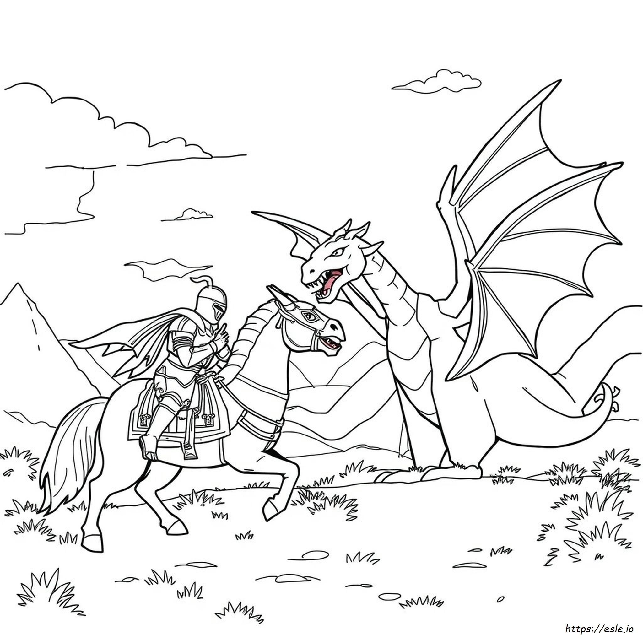 Coloring Pages Knights And Dragons