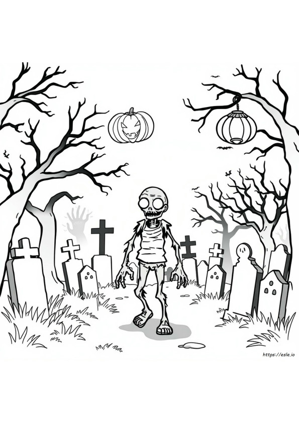 Halloween Zombi Színező Oldalak