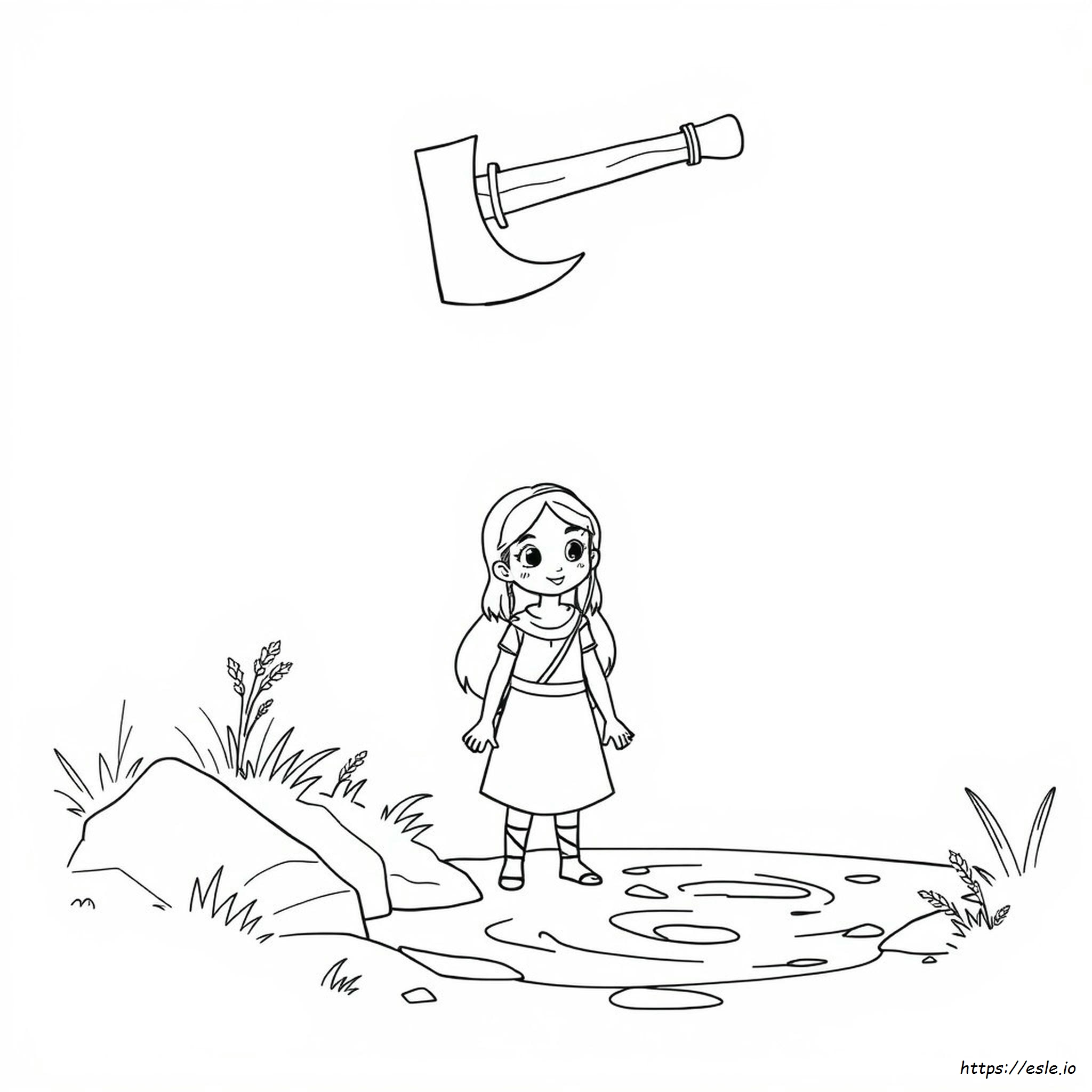 Elisha And The Floating Axe Head Coloring Page