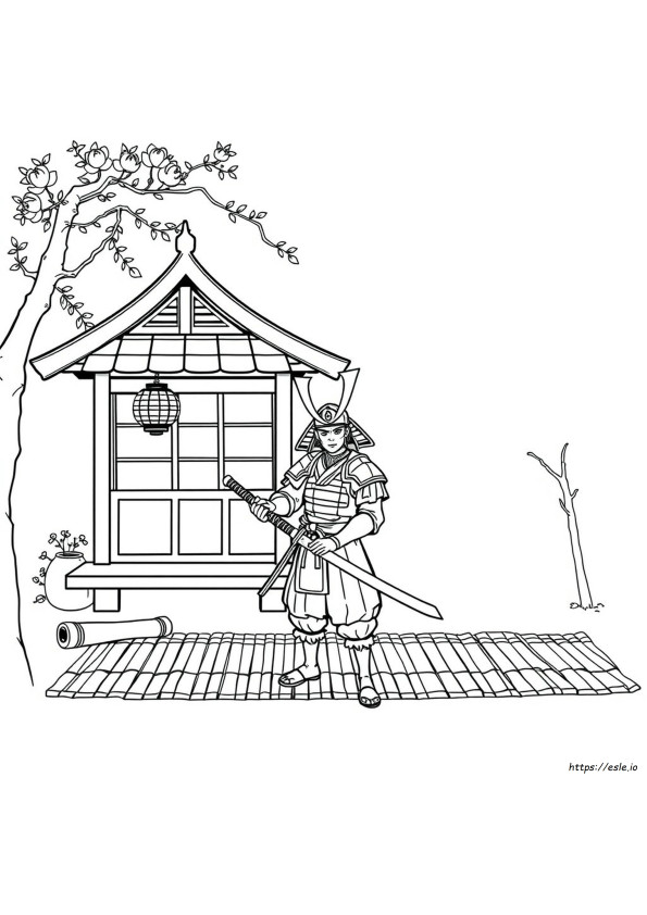 Coloriage Épée De Samouraï