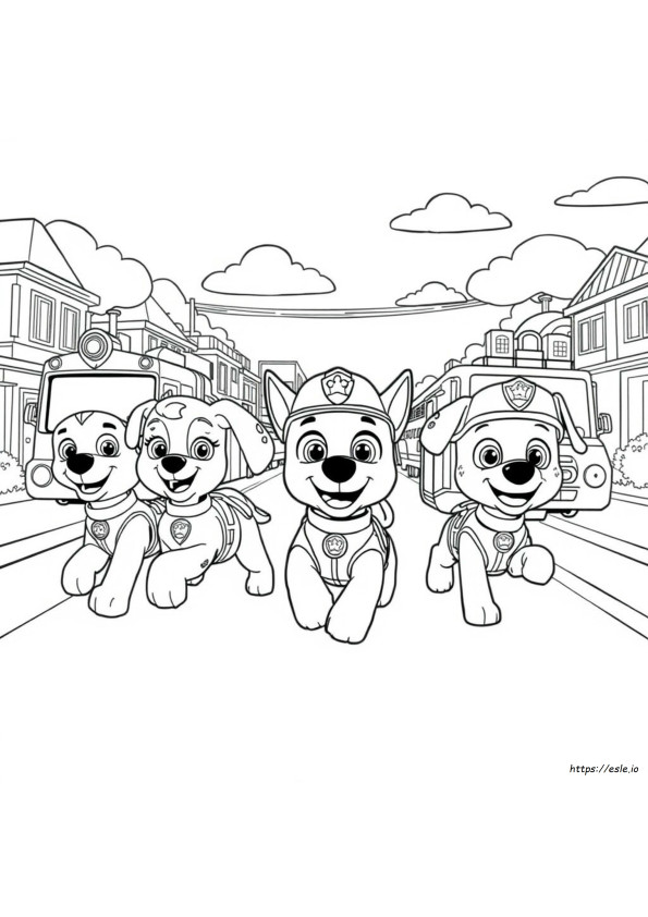 Chase Paw Patrol Colouring Pages