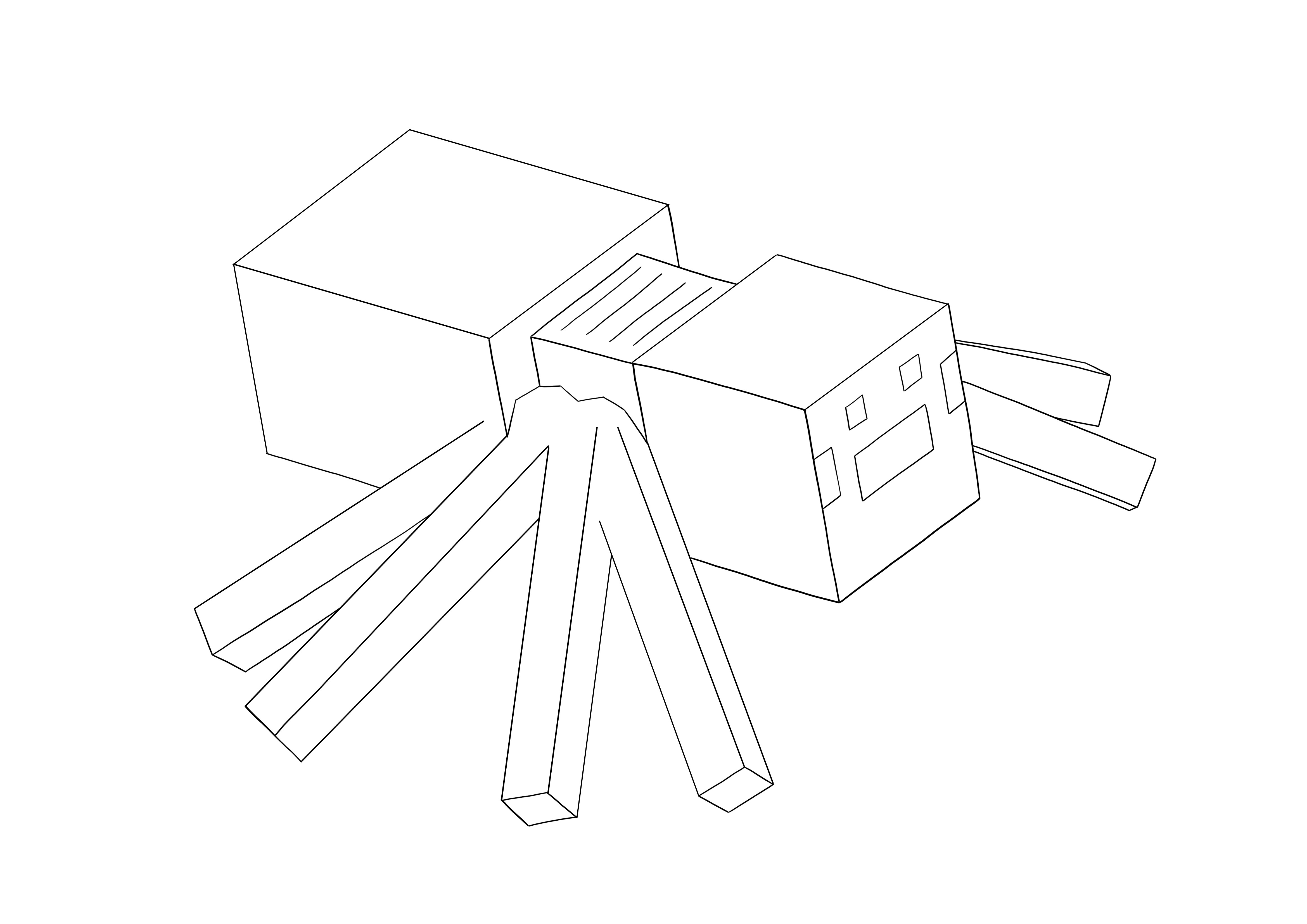 Minecraft Spider è facile da scaricare e semplice da colorare