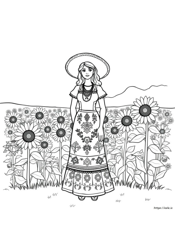 Mexican Dress Coloring Page