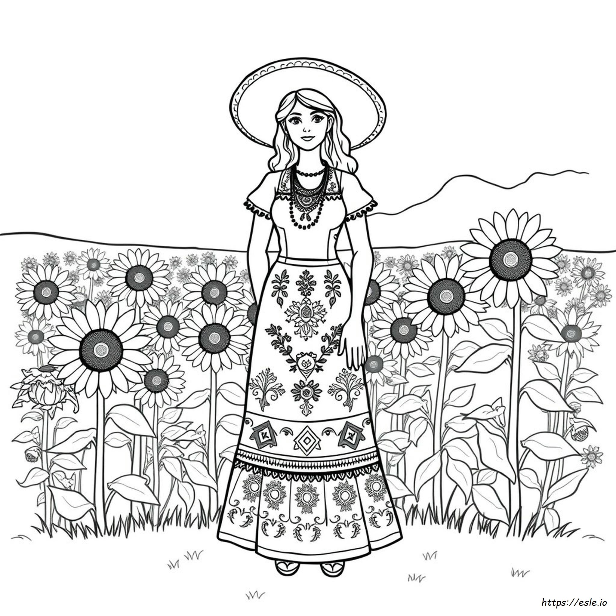 Mexican Dress Coloring Page