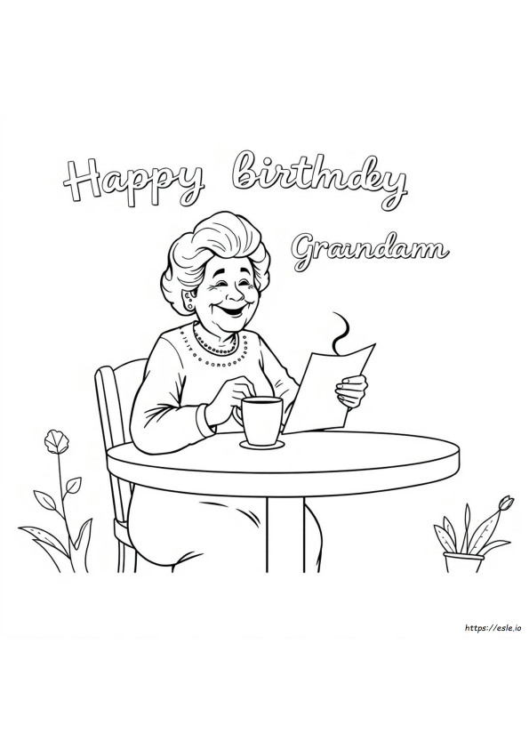 Happy Birthday Grandma Coloring Sheet